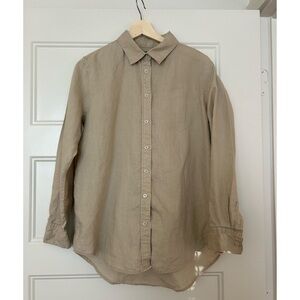 Quince Linen Long Sleeve Shirt Driftwood Medium